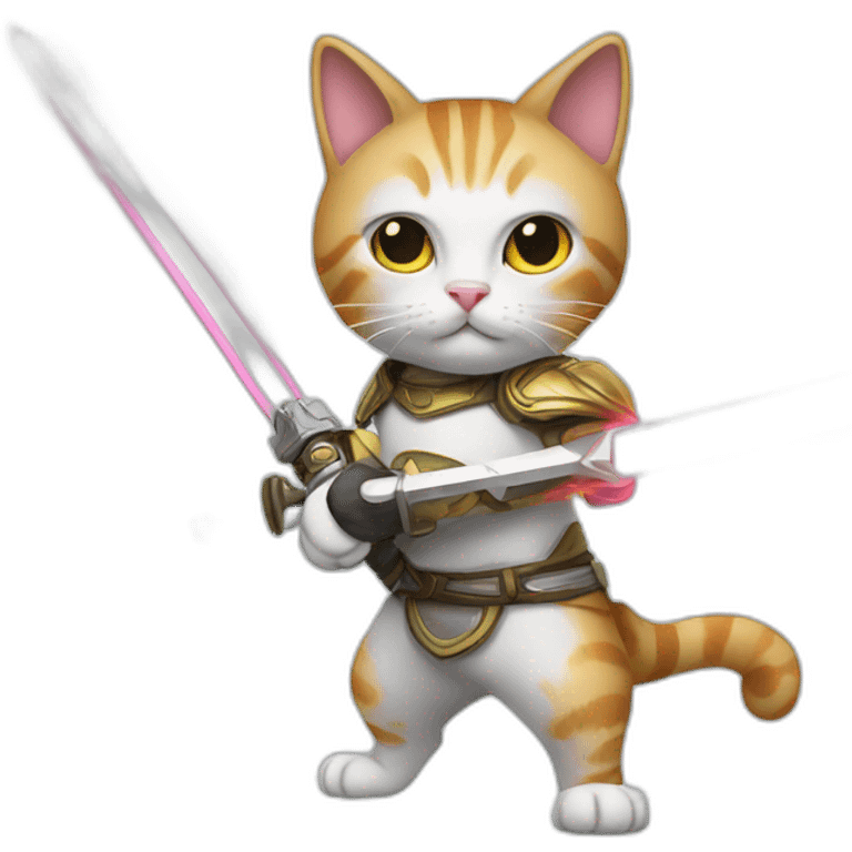 cat with with laser sword emoji