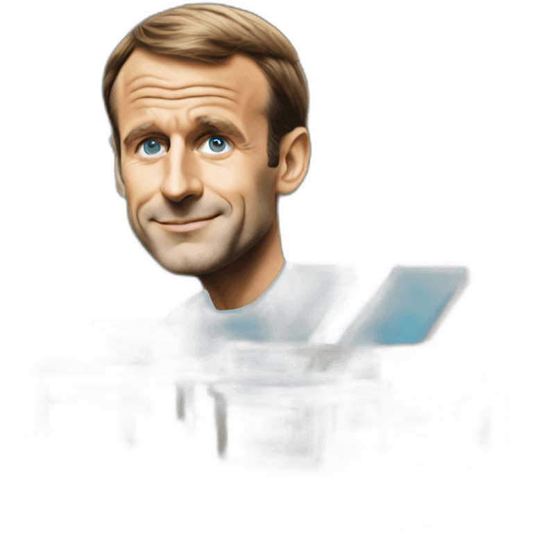 Emmanuel Macron at the pool emoji