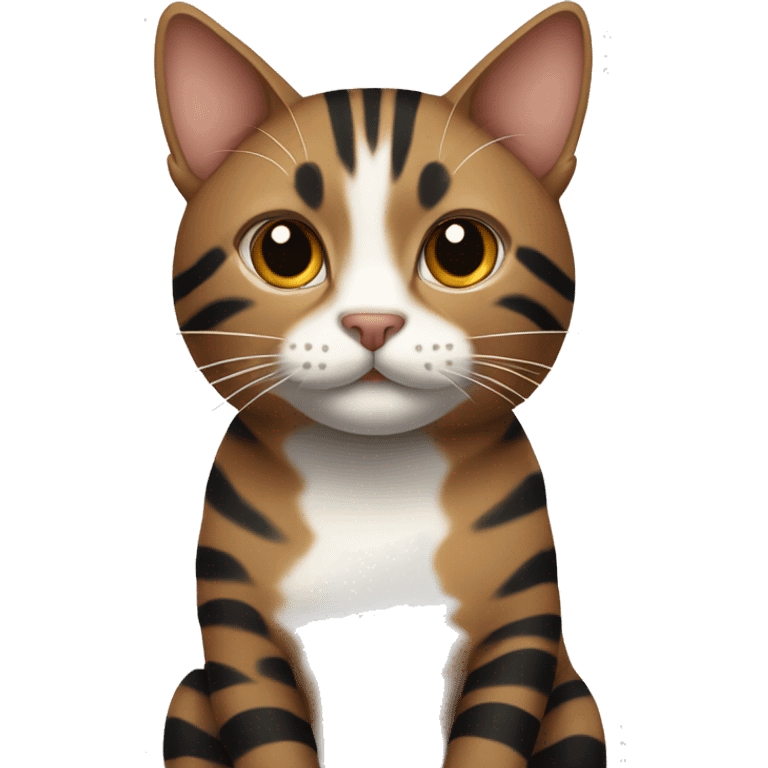 A cat with black and brown stripes emoji