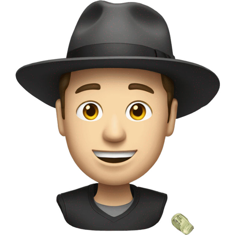 Elon musk with hat throwing money away  emoji