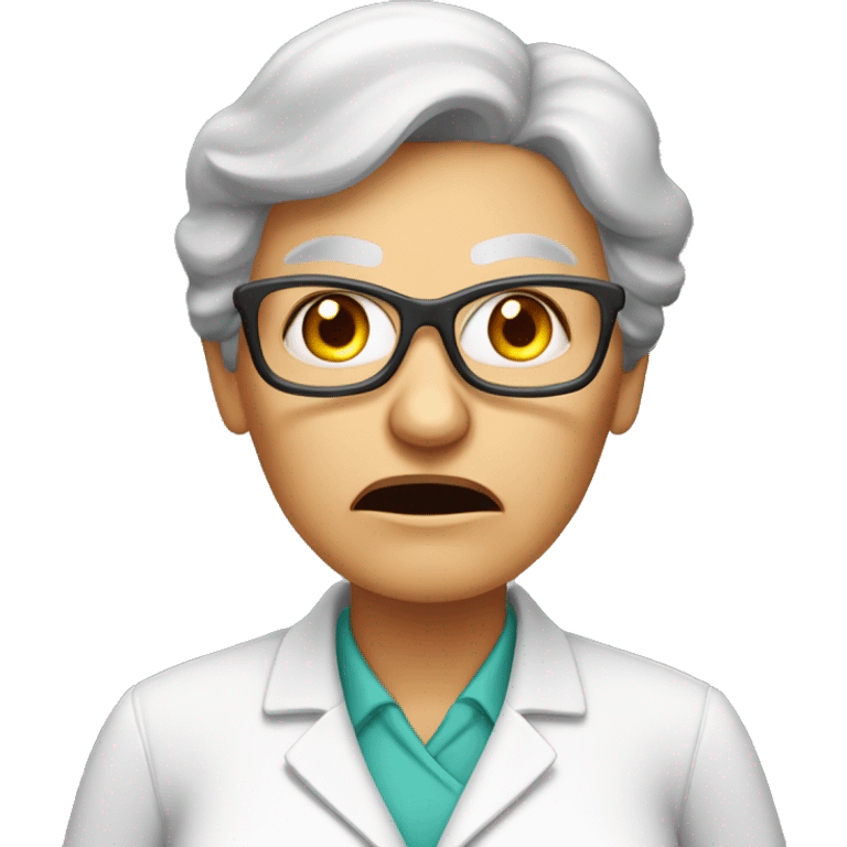 Angry old female chemistry teacher  emoji