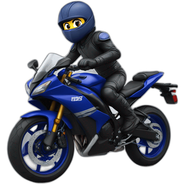 Ninja sur une moto Yamaha emoji