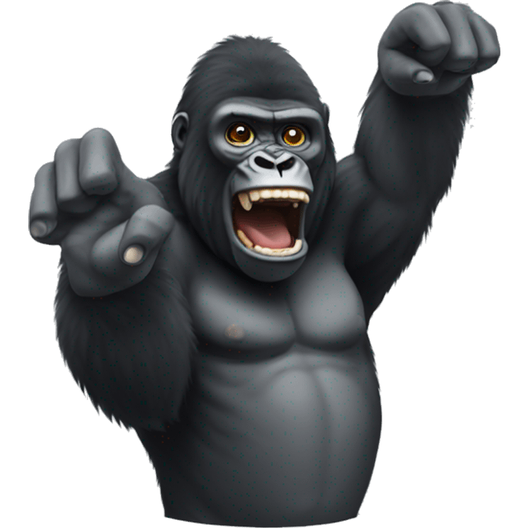 Gorilla with giant fingers emoji