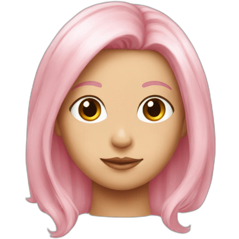 Light pink hair collected in a helmet girl emoji