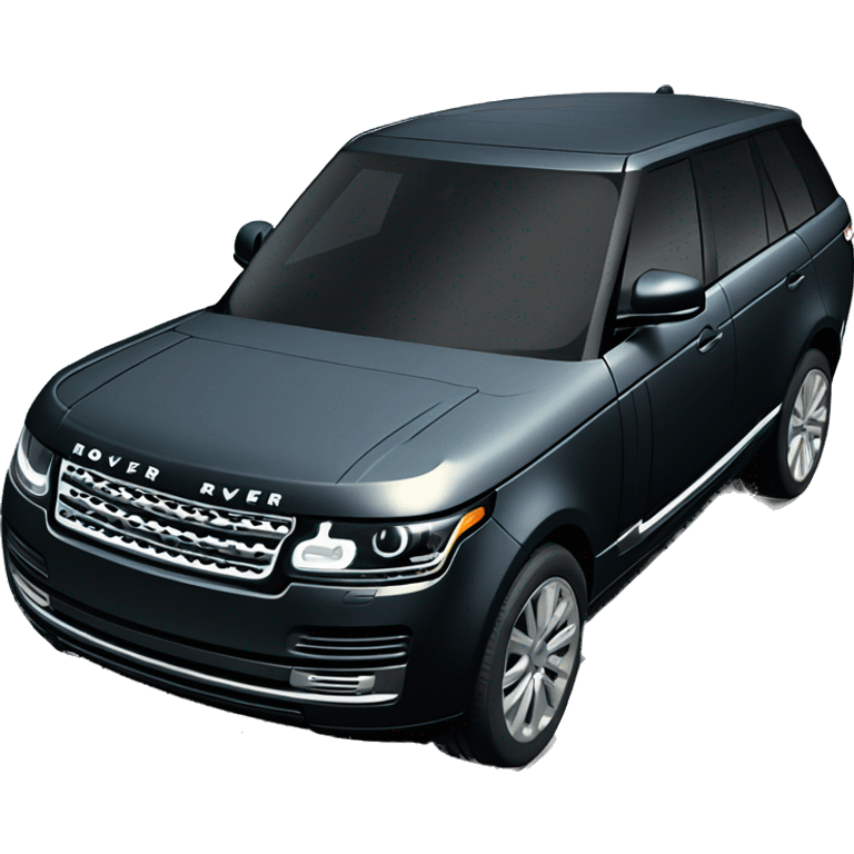 A black Range Rover with a very flat tire emoji