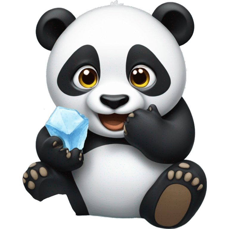 Panda eating ice création  emoji