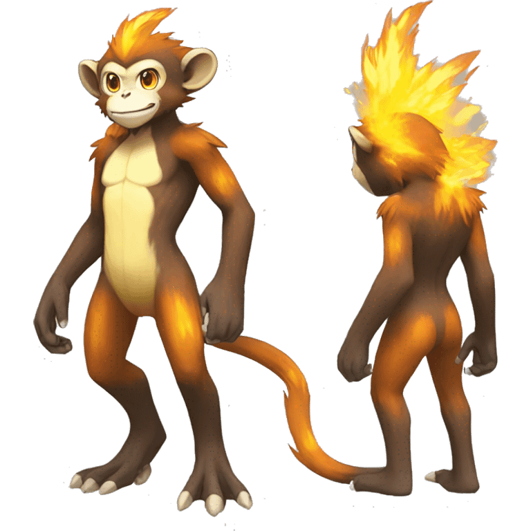 Shiny-Fire-Pokémon-Fakemon-Monkey full body emoji