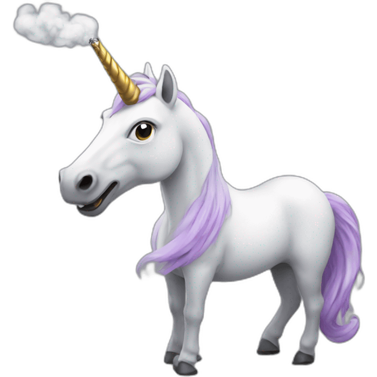 smoking unicorn emoji