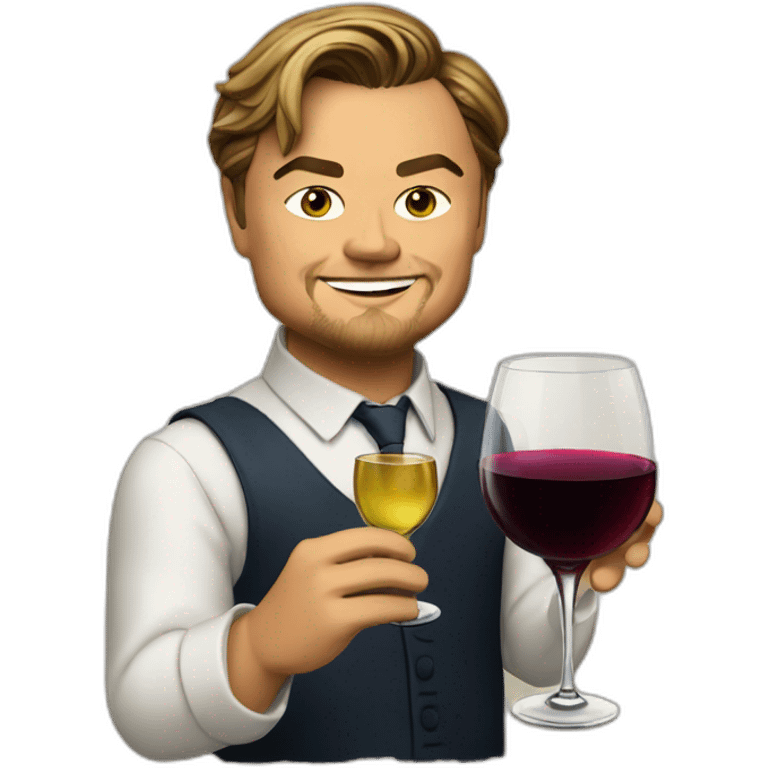 Leonardo DiCaprio with wine glass  emoji