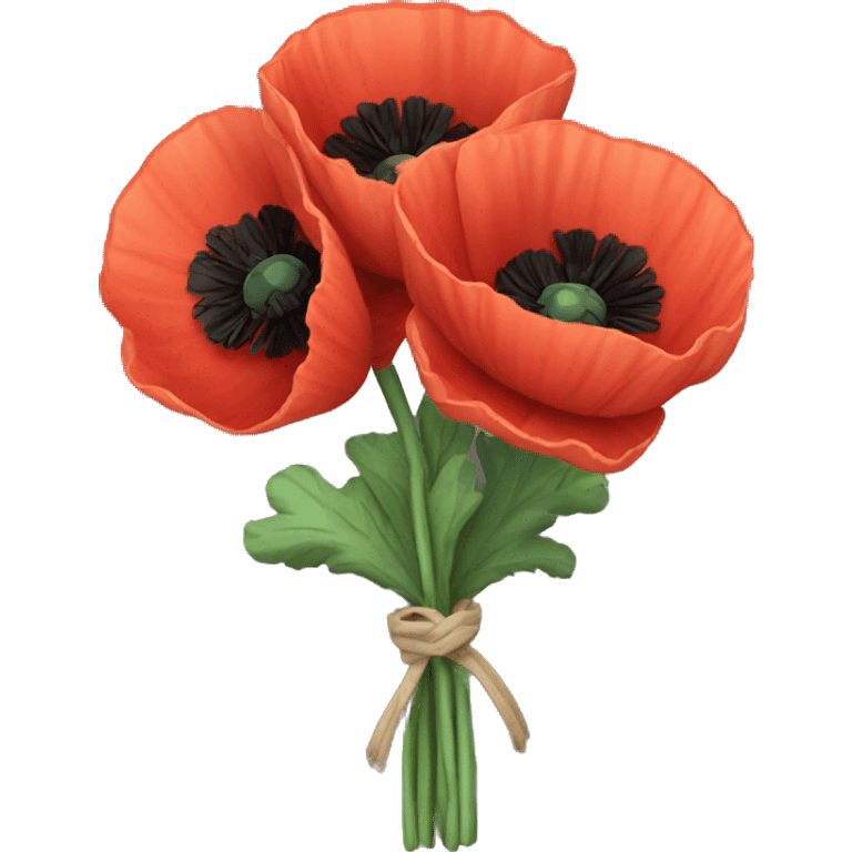 Poppy flower bouquet  emoji