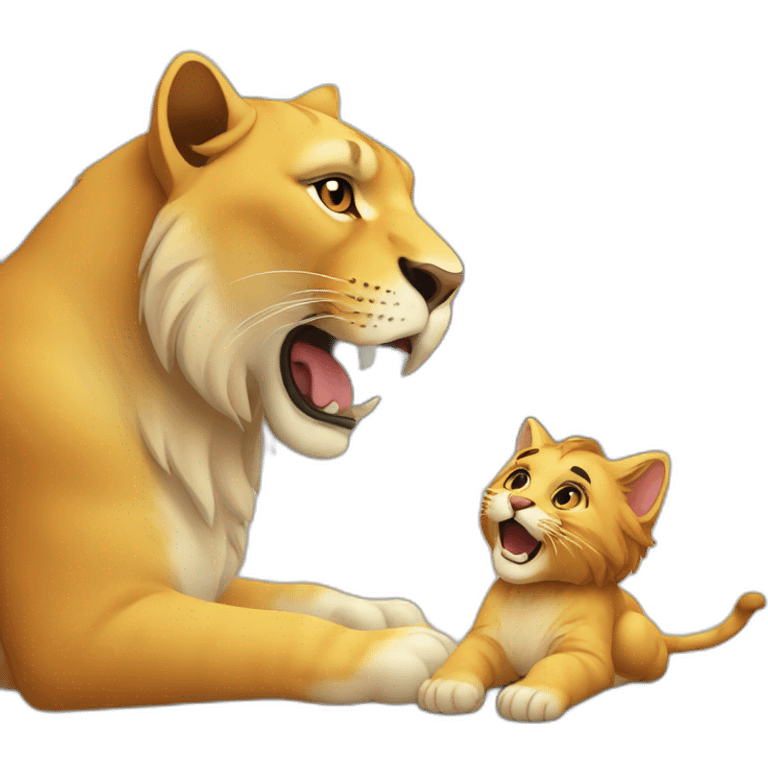 cat play with lion emoji