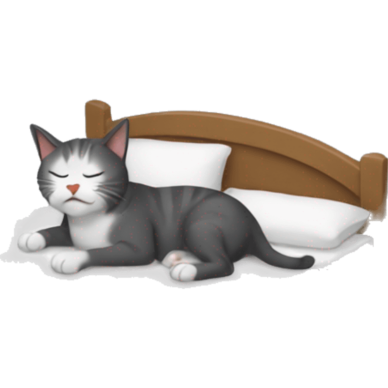 A cat crying in bed emoji