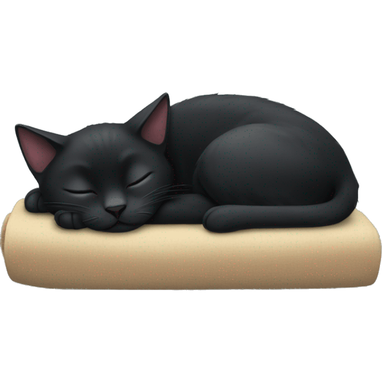 Black cat sleeping emoji