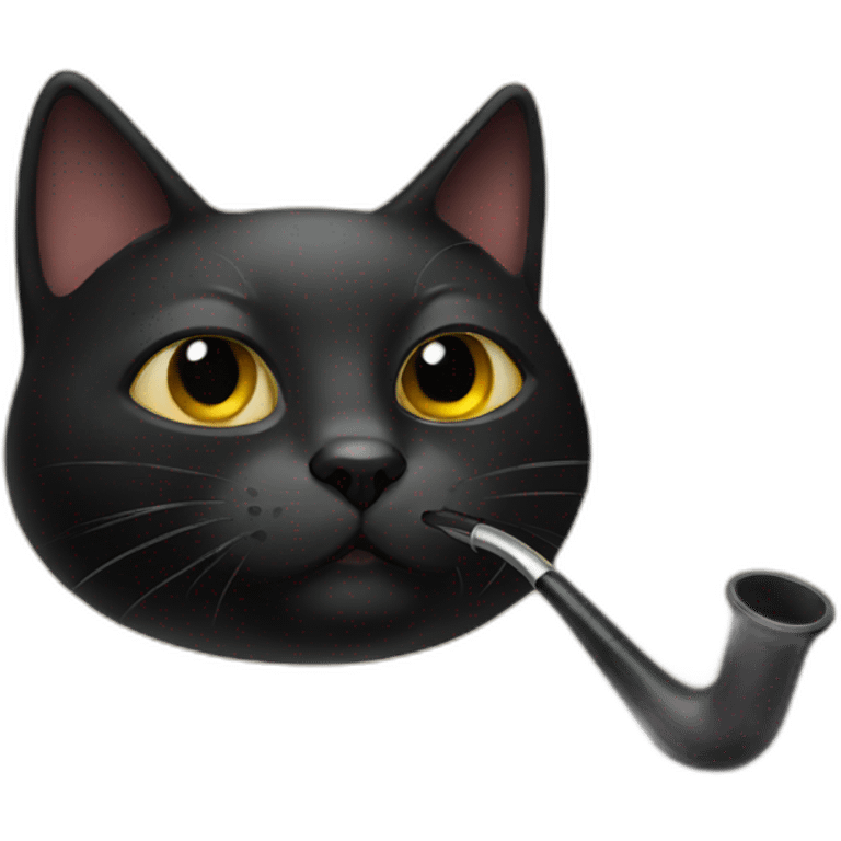 black cat with a pipe emoji