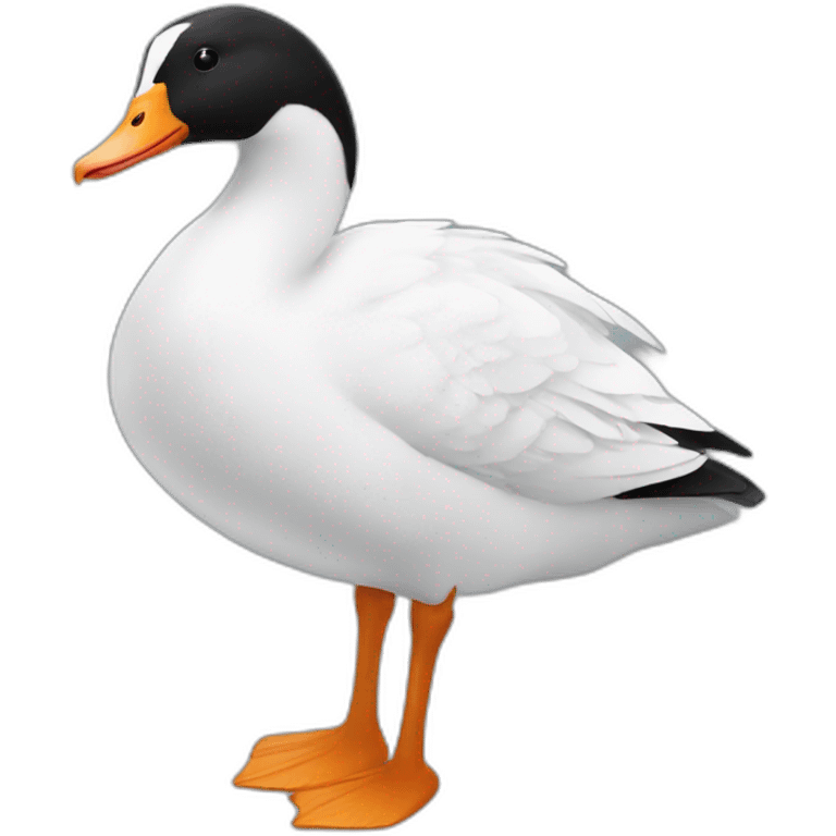 white goose keeper with black hair emoji