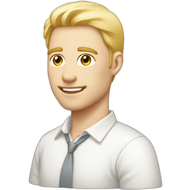 successful pale skinned man work emoji