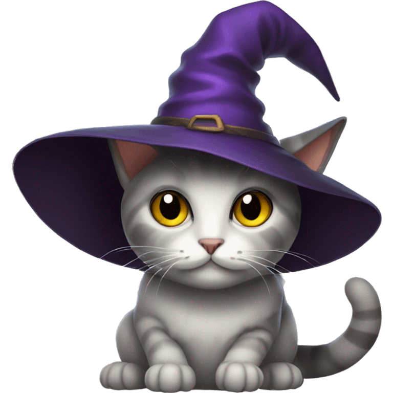 cat with witch hat  emoji