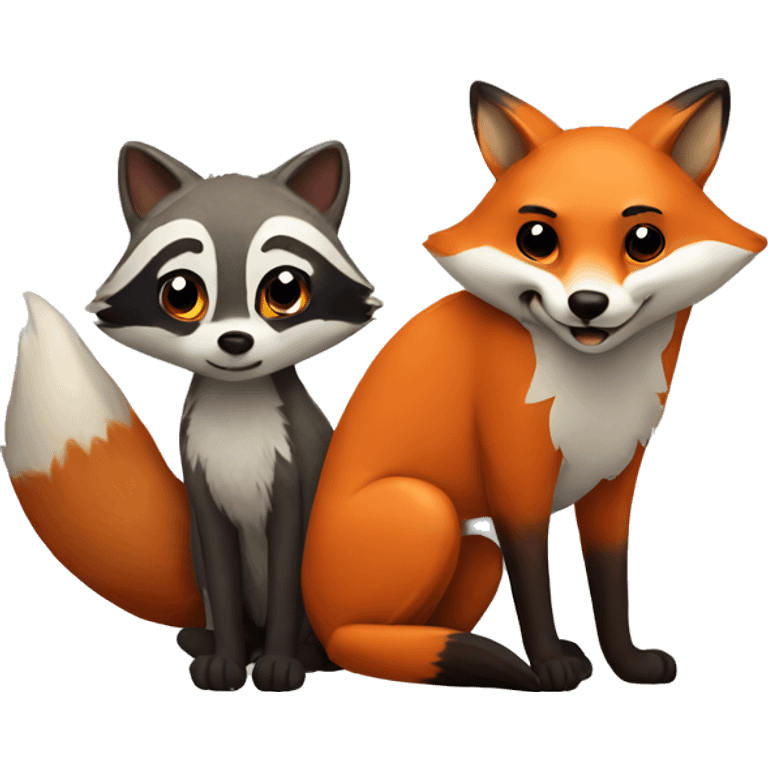 Fox and raccoon  emoji