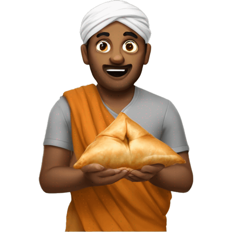 samosa eating indian man emoji