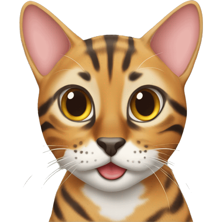 a bengal cat playing emoji