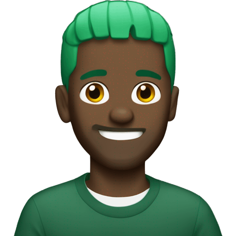 frank ocean with green hair smiling emoji