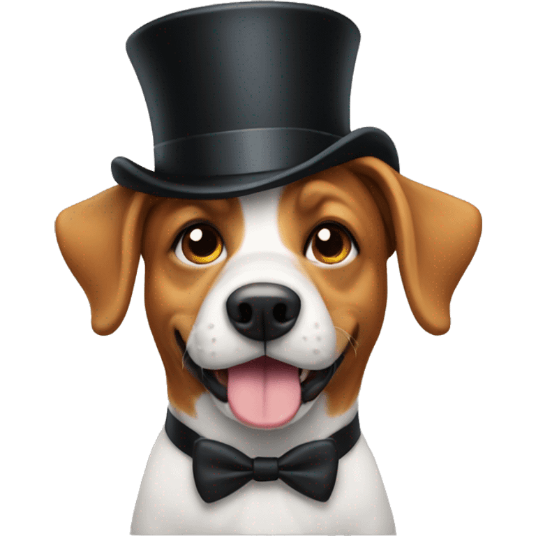 Dog with top hat  emoji