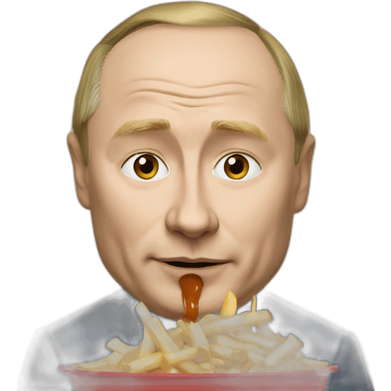 Putin eating poutine from Canada emoji