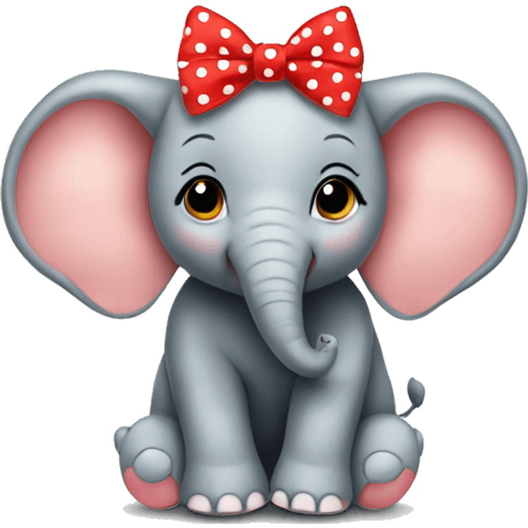 Res Baby elephant with a red polka dot bow on its head  emoji