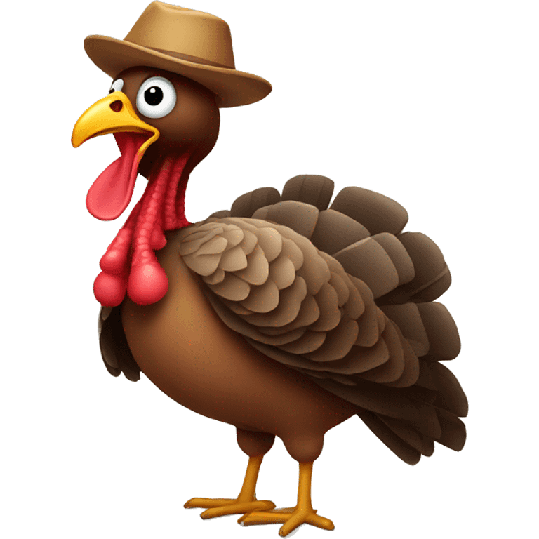 Turkey wearing hat emoji