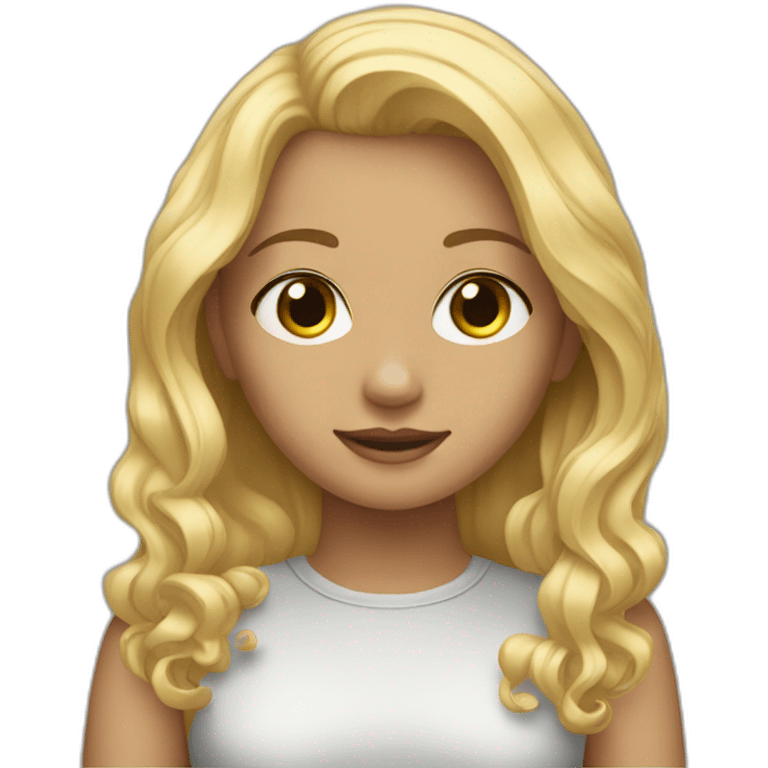 laptp girl with blond hair emoji