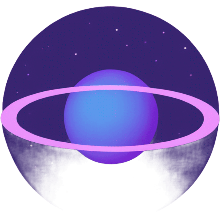 Saturn with rings blue pink and purple  emoji