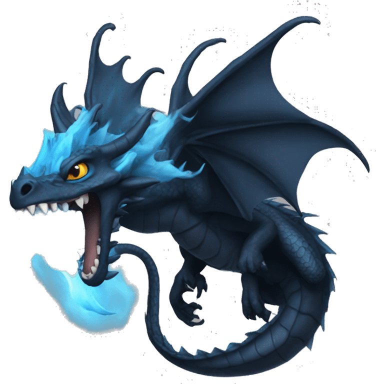 Black Dragon with blue aura emoji