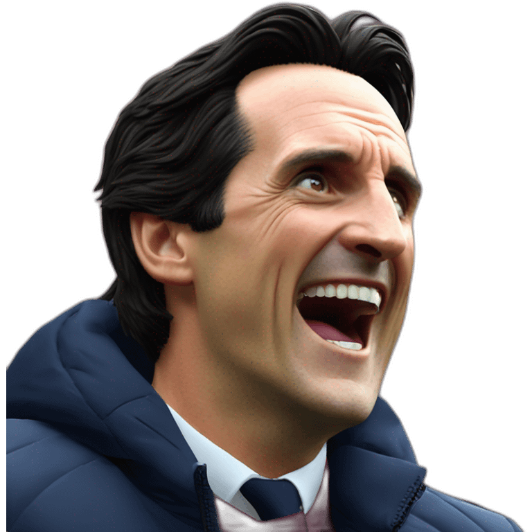 unai emery celebrates aston villas third goal against brighton emoji