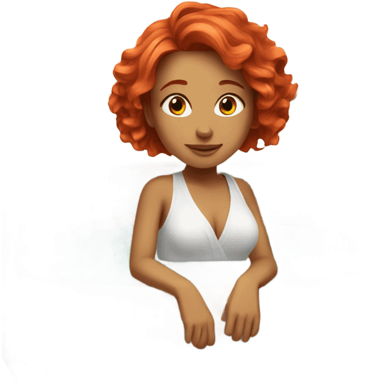 Red hair girl in spa relaxing  emoji