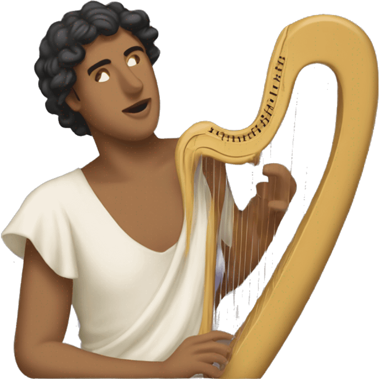 Sappho a harp in his hand emoji