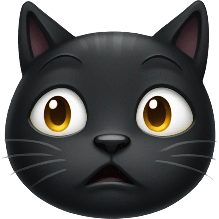 Crying black cat emoji