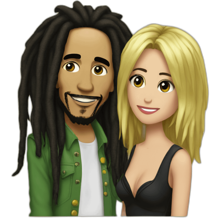 bob marley with katty perry emoji