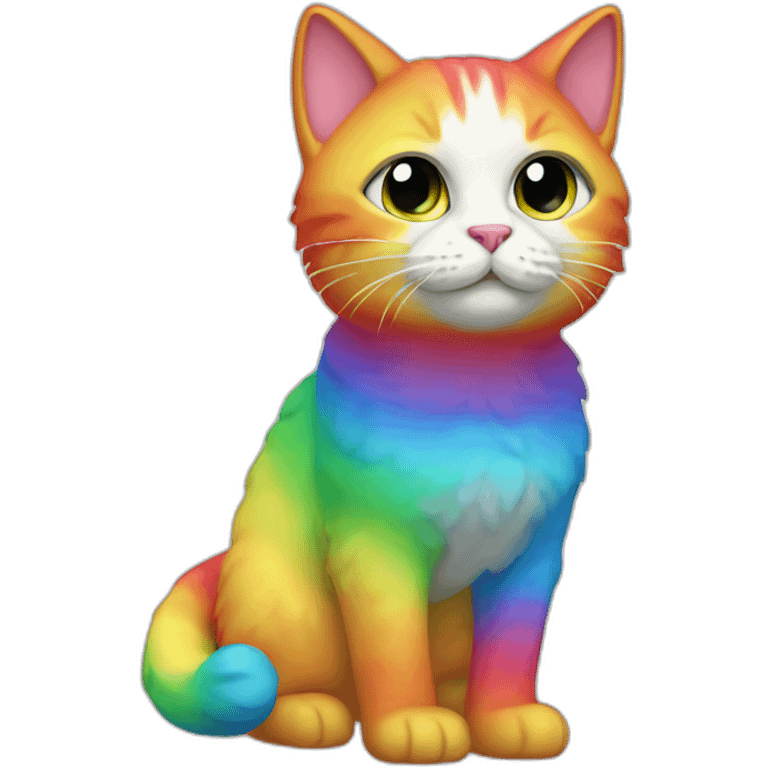 Rainbow Cat Full Body emoji