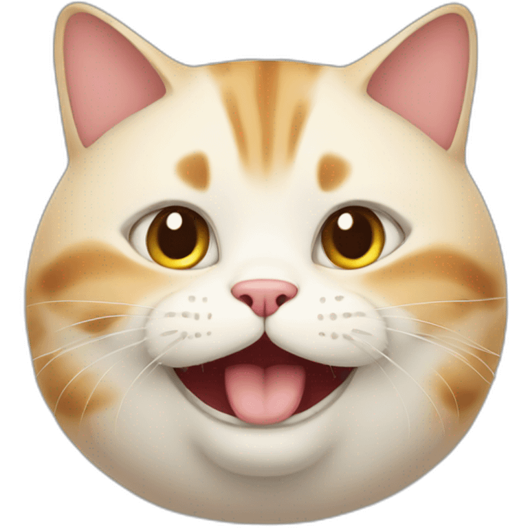 Cat happy fat as emoji