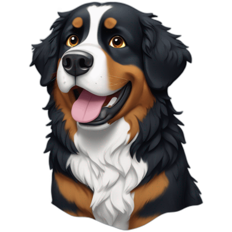 bernese mountain dog singing karaoke under snow emoji