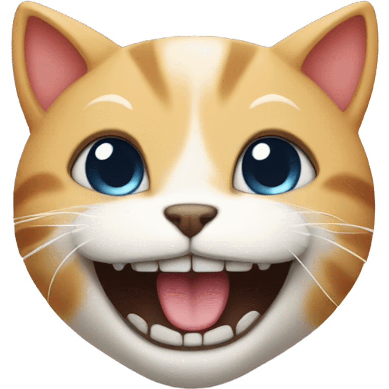 Cute cat with teeth emoji