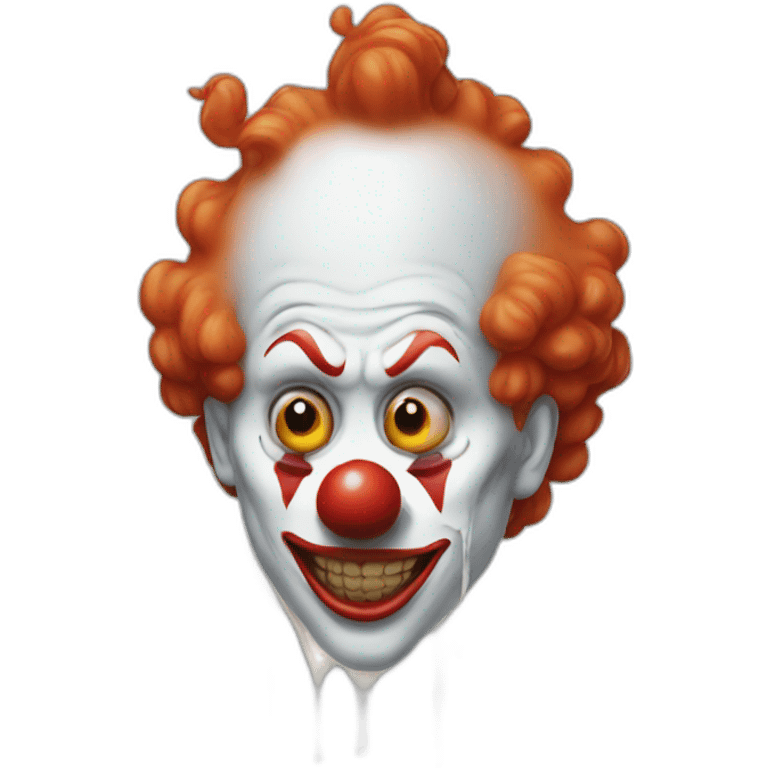 creepy clown with white liquid on his mouth emoji