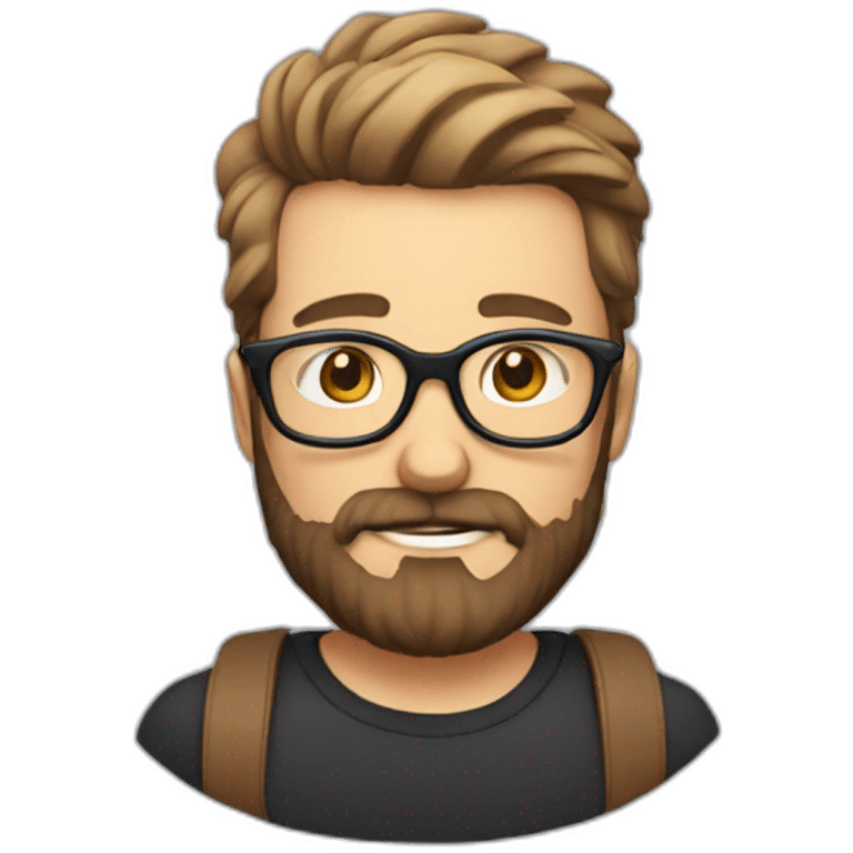 Dan with hipster beard and glasses emoji