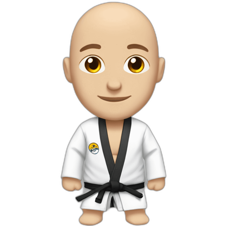 bald guy in white jiu jitsu kimono emoji