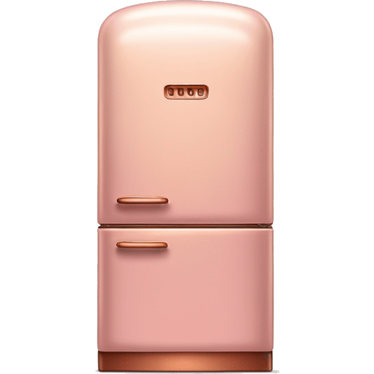 Realistic pastel pink and metallic copper vintage fridge.  emoji