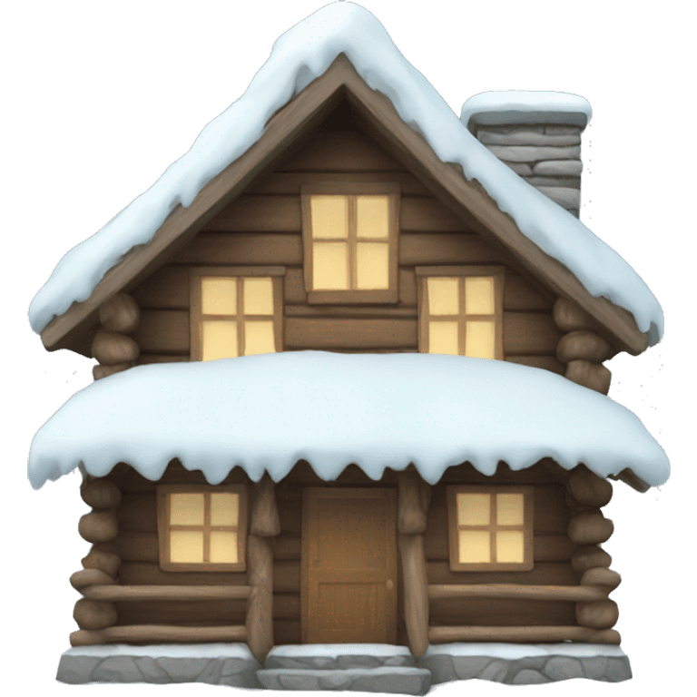 Snowy cabin emoji