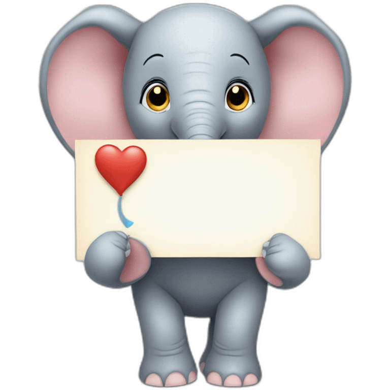 Animated baby elephant holding a sign with "#1 Fan" on it emoji