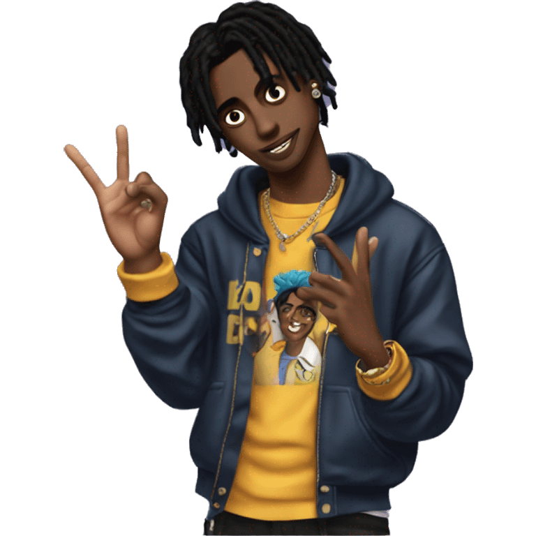 playboi carti with yvl hand sign emoji