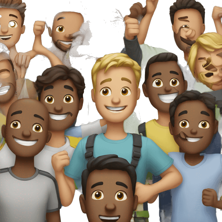 happy group of GUYS emoji