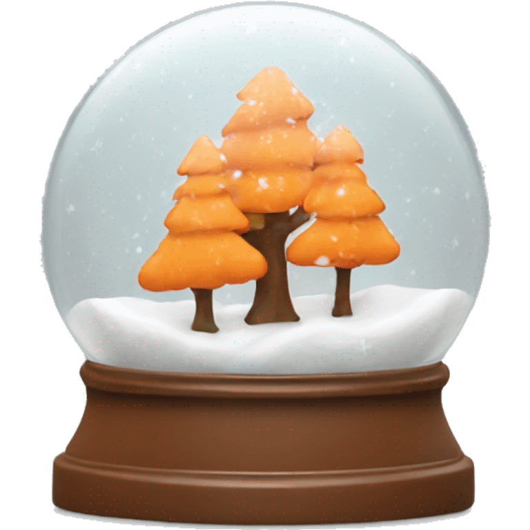 snow globe, fall orange forest, 4k, no background emoji